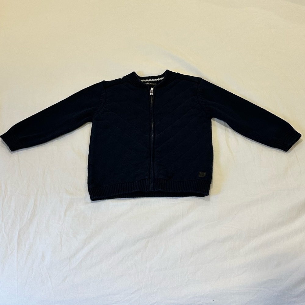 Zara Baby Navy Blue Zip Up Sweater Toddler Boy Size 2-3 years